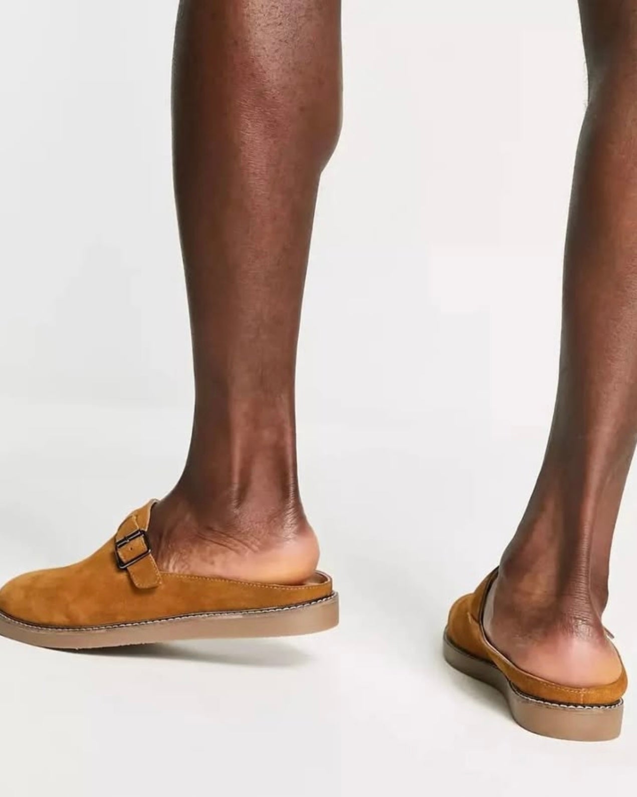Office Mules in Brown Suede