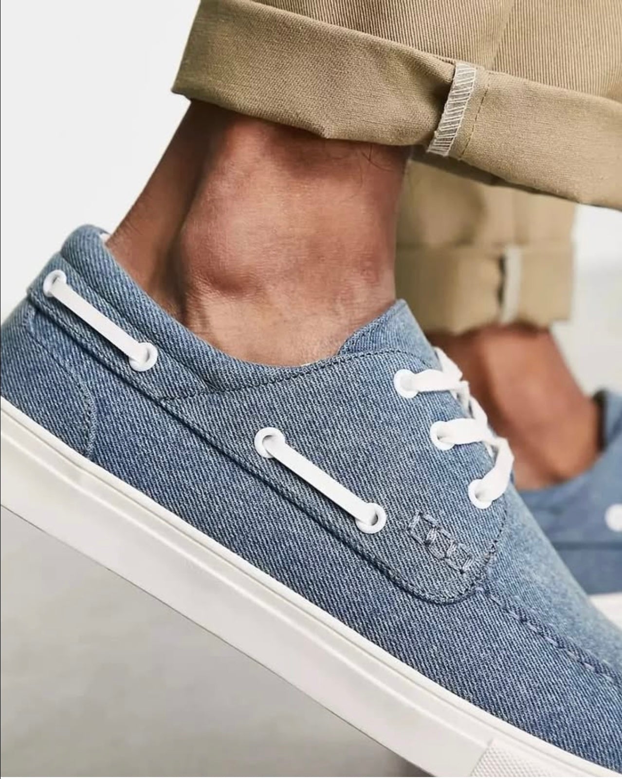 Asos Boat Shoes in Blue Denim