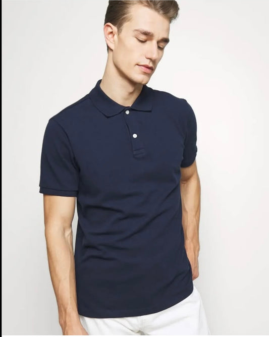 Gap Regular Fit Navy Pique Polo Shirt