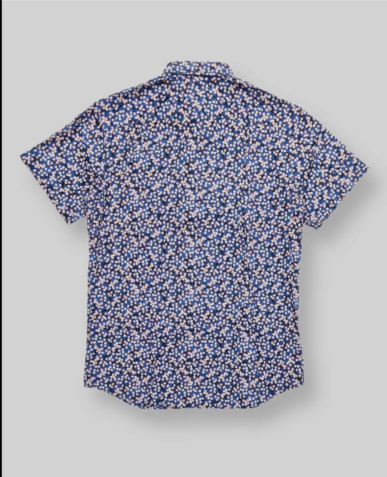 Selected Homme Regular Fit Navy Floral Cotton Short Sleeve Shirt