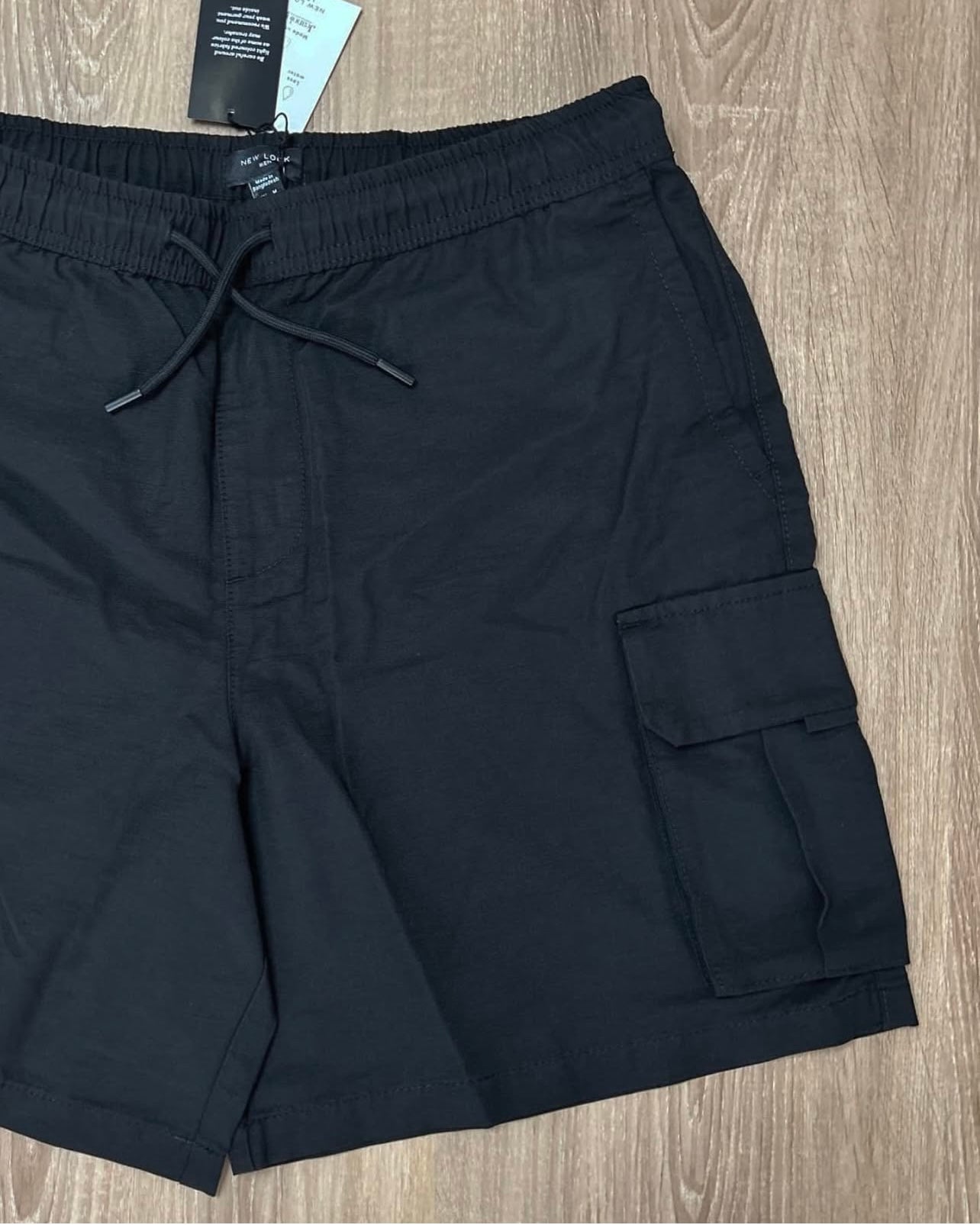 New Look Tech Cargo Shorts in Black