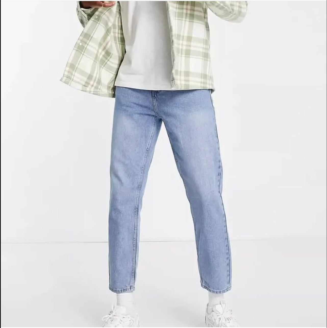 New Look Slim Fit Blue Rigid Denim With Cropped Length