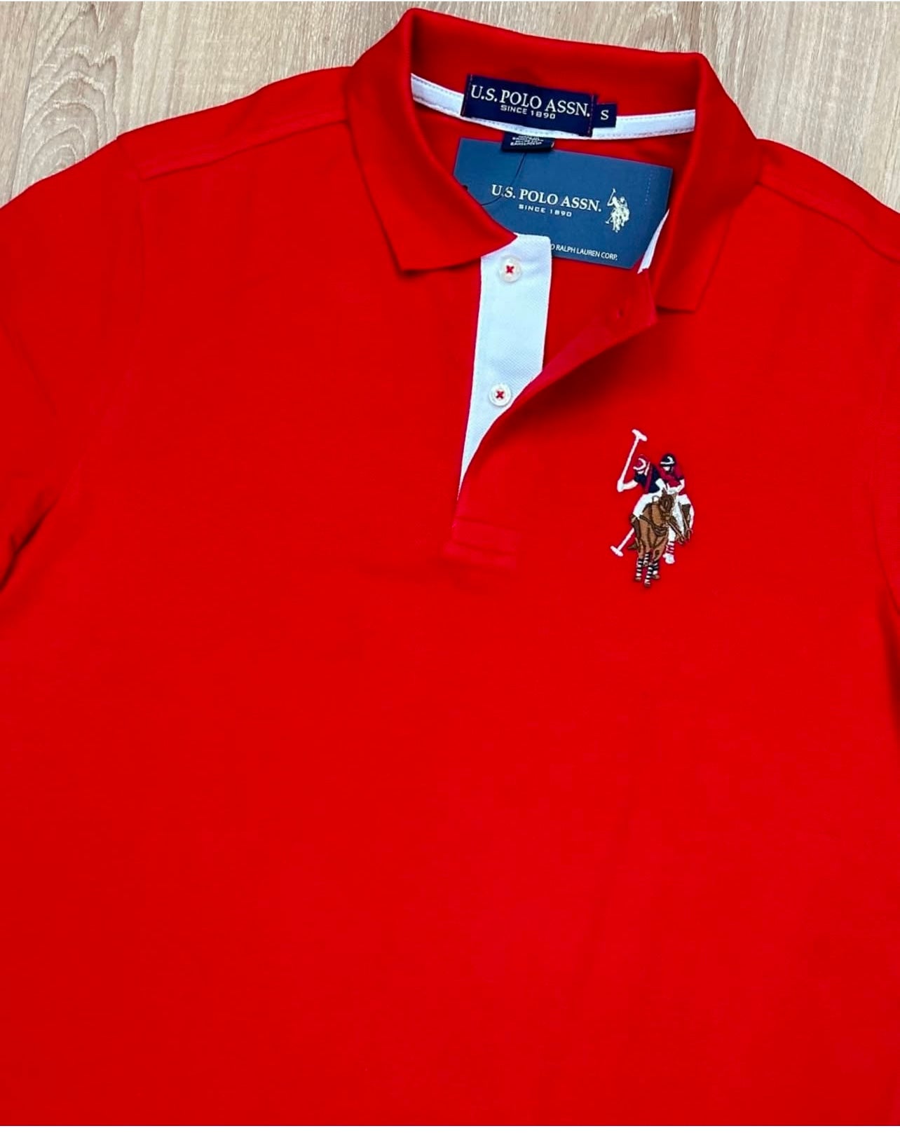 US Polo Assn Regular Fit Pique Polo Shirt in Red