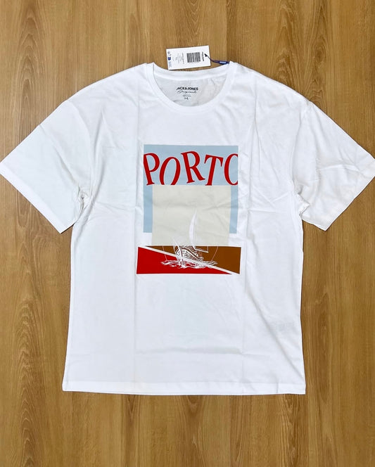 J & J Regular Fit T Shirt in White