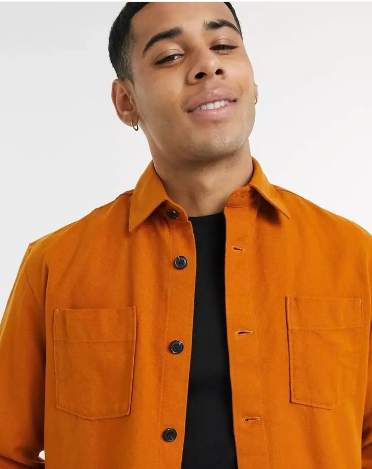 Selected Homme Regular Fit Overshirt in Orange