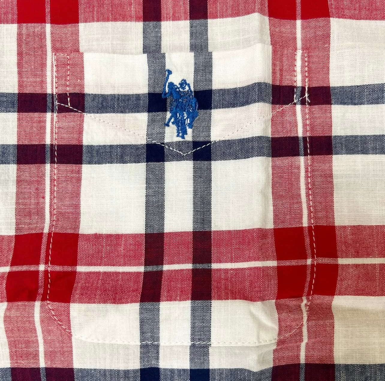 US Polo Assn Regular Fit Linen/Cotton Plaid Shirt