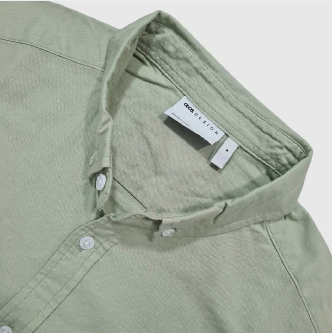 Asos Slim Fit Mint Green Oxford Cotton Button Cuff Shirt