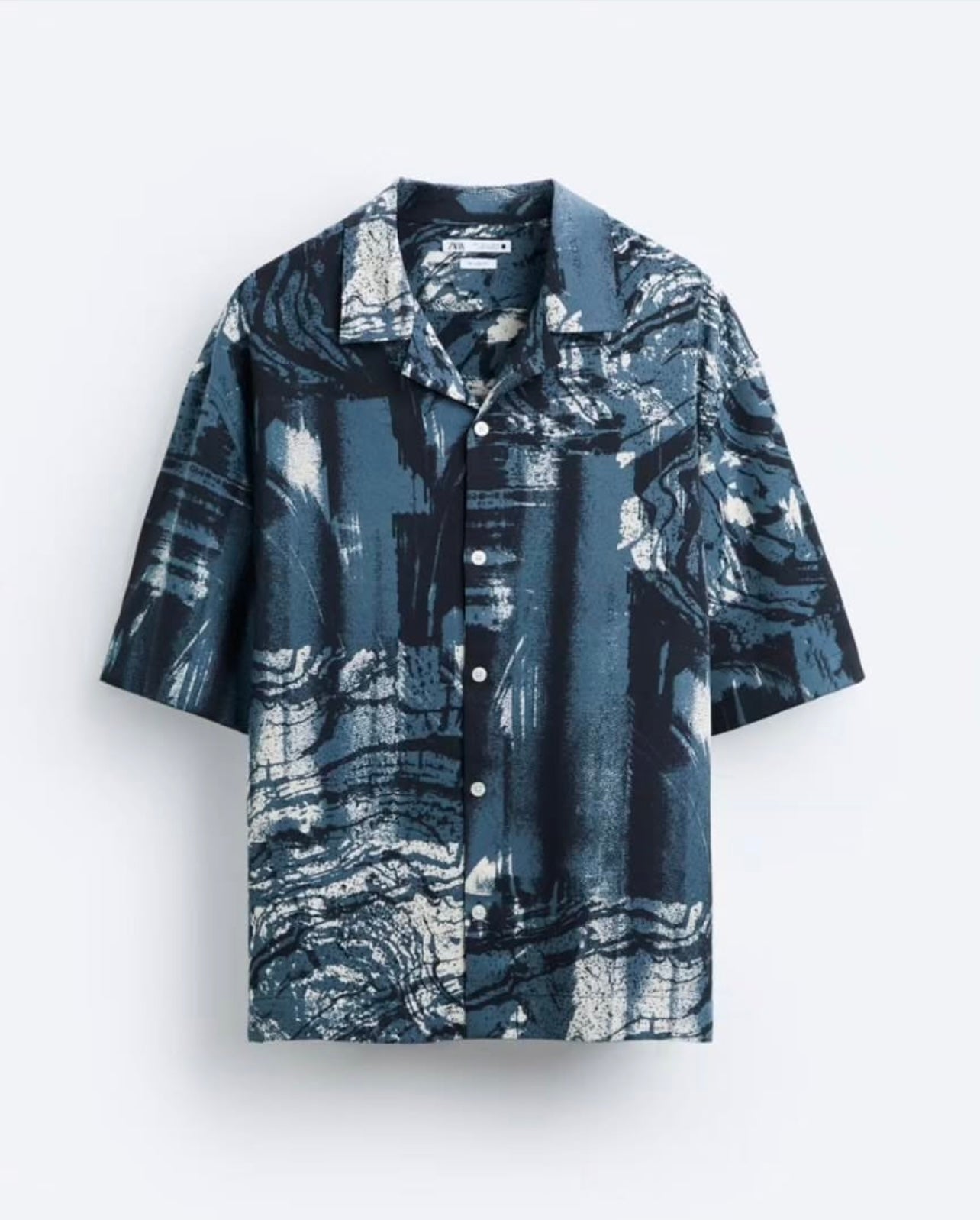 Zara Abstract Print Shirt in Blue