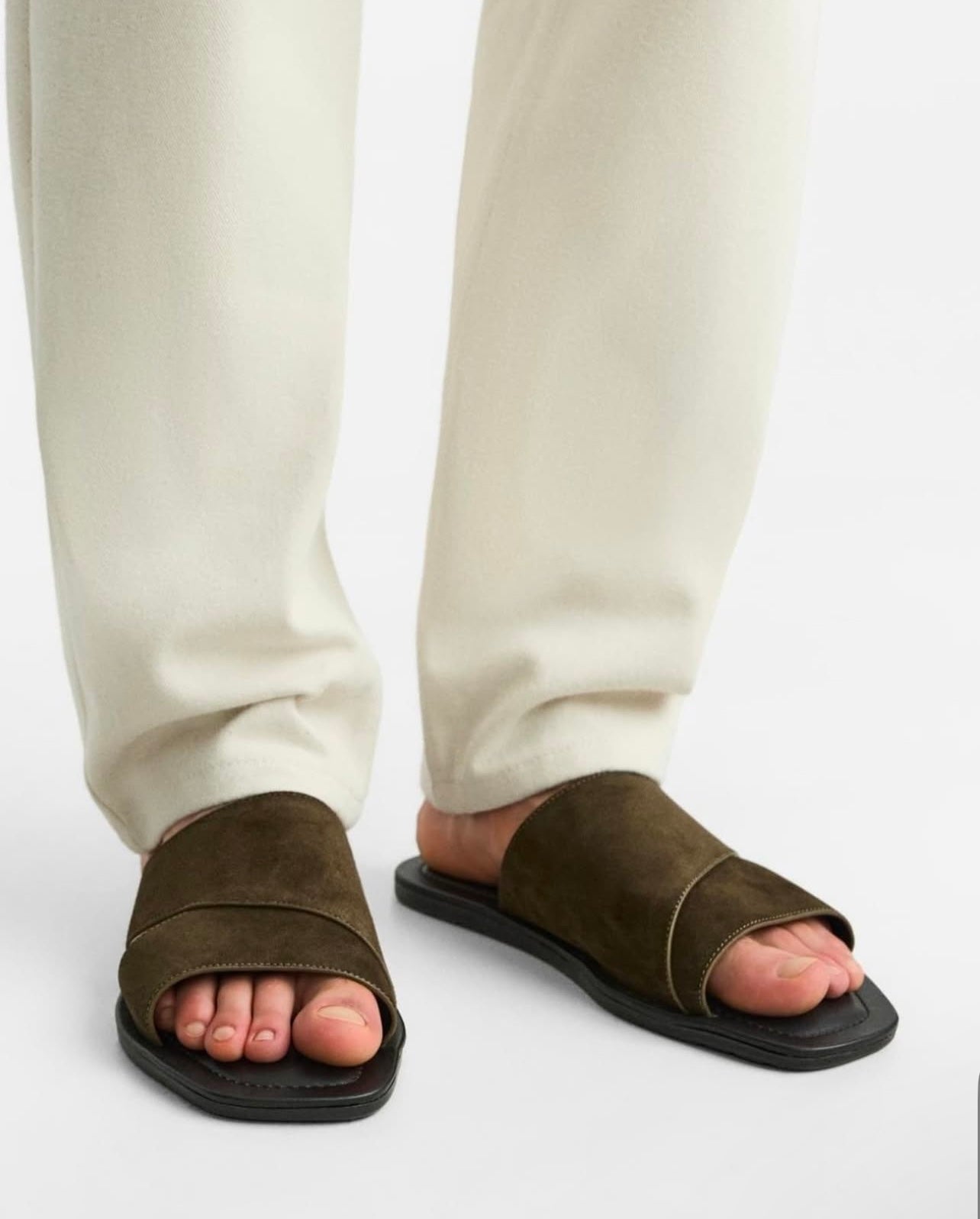 Zara Leather Sandal in Suede