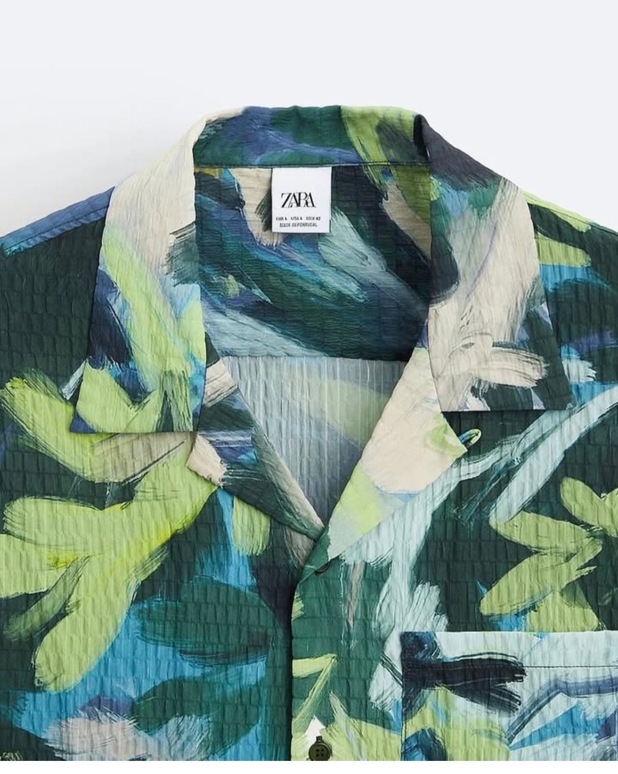 Zara Abstract Print Textured Shirt