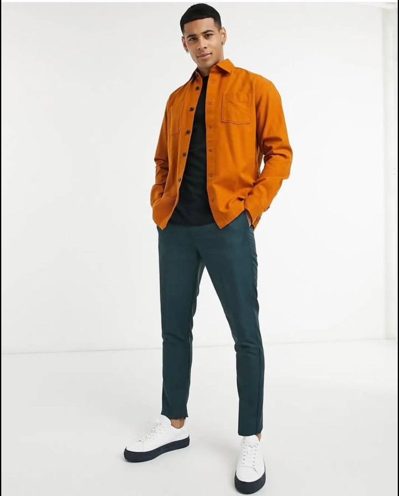 Selected Homme Regular Fit Overshirt in Orange