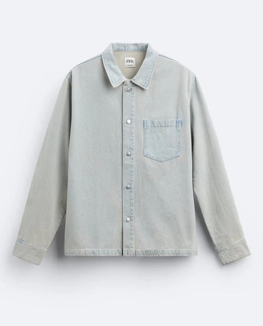 Zara Denim Shirt in Blue Wash