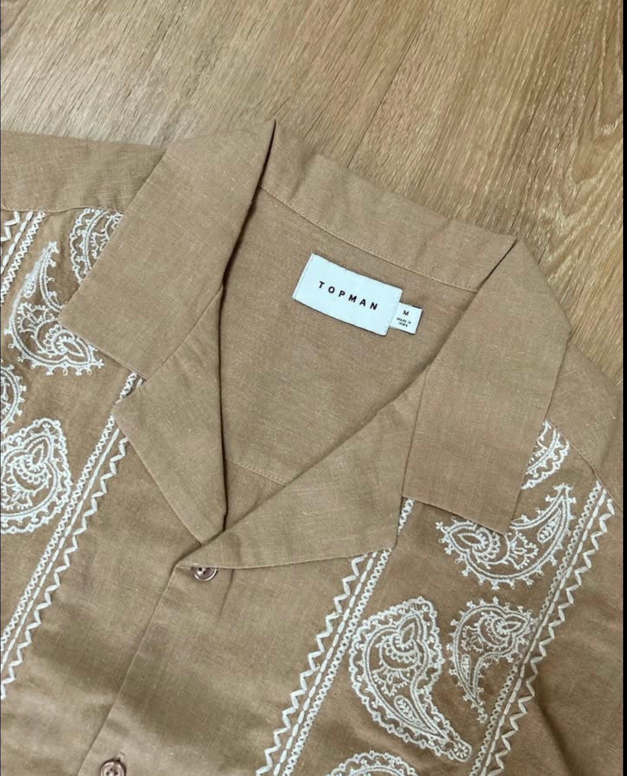 Topman Regular Fit Pattern Shirt in Brown