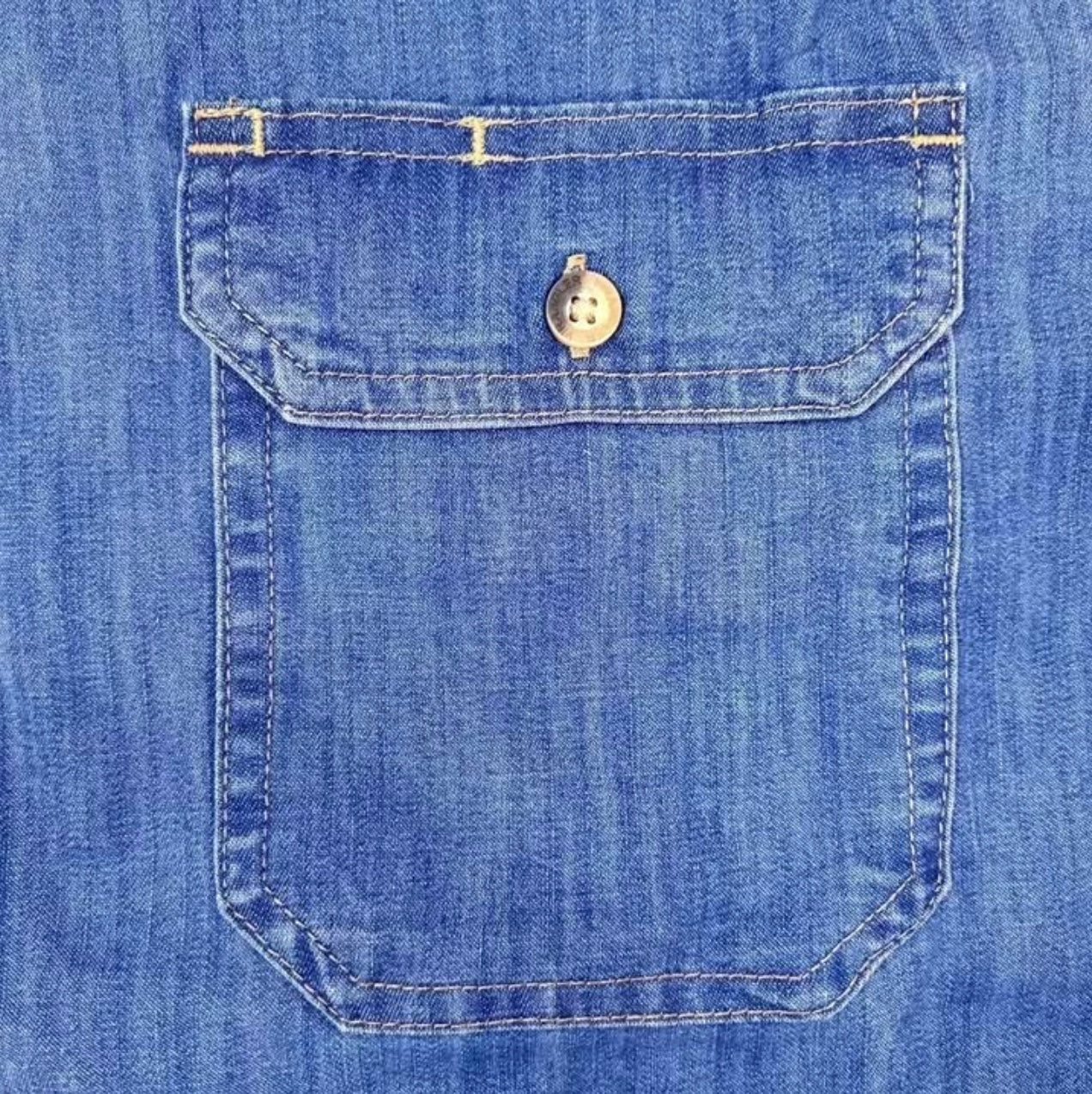 Wrangler Regular Fit Blue Denim Short Sleeve Shirt