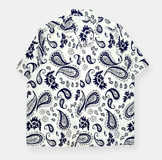 Asos Off-White Short Sleeve Shirt With Paisley Pattern