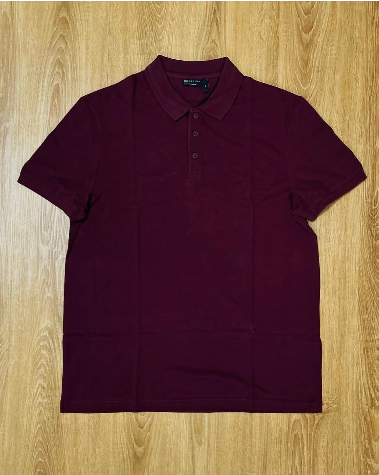 Asos Pique Cotton Polo Shirt in Maroon