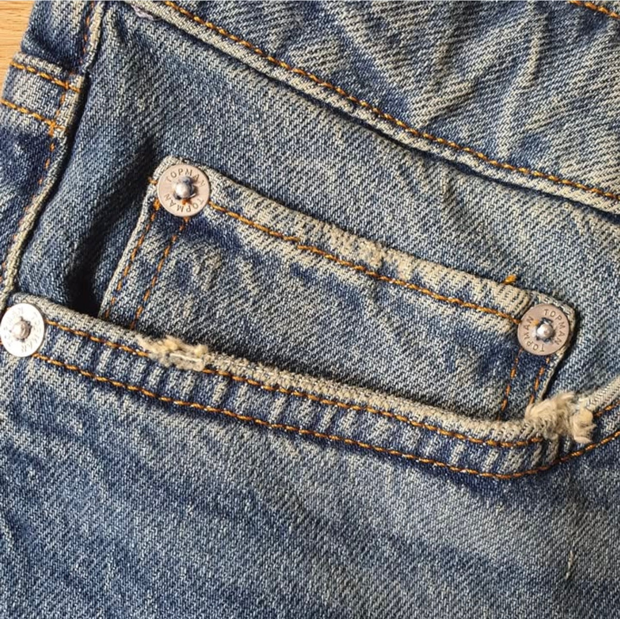 Topman Skinny Fit Ripped Stretch Denim in Blue Wash