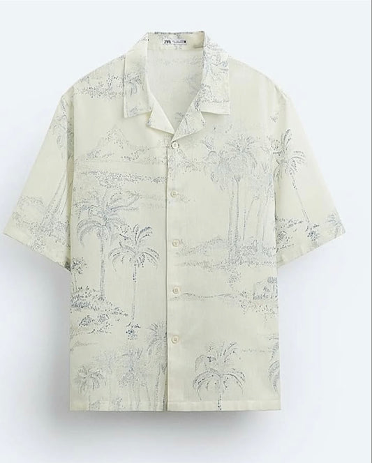 Zara Palm Tree Pattern Shirt