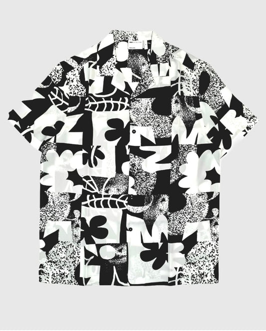 Asos Pattern Shirt in Off-White & Black