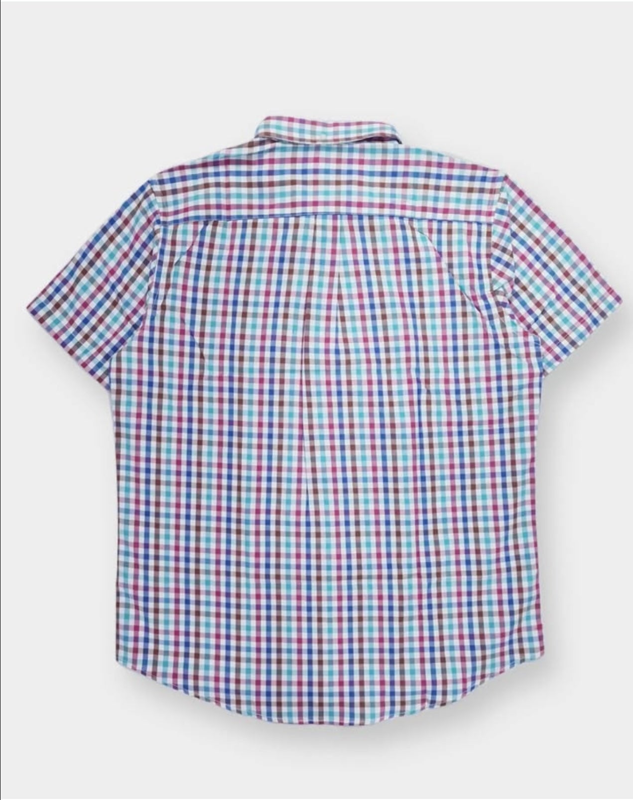 Old Navy Slim Fit Check Oxford Cotton Short Sleeve Shirt
