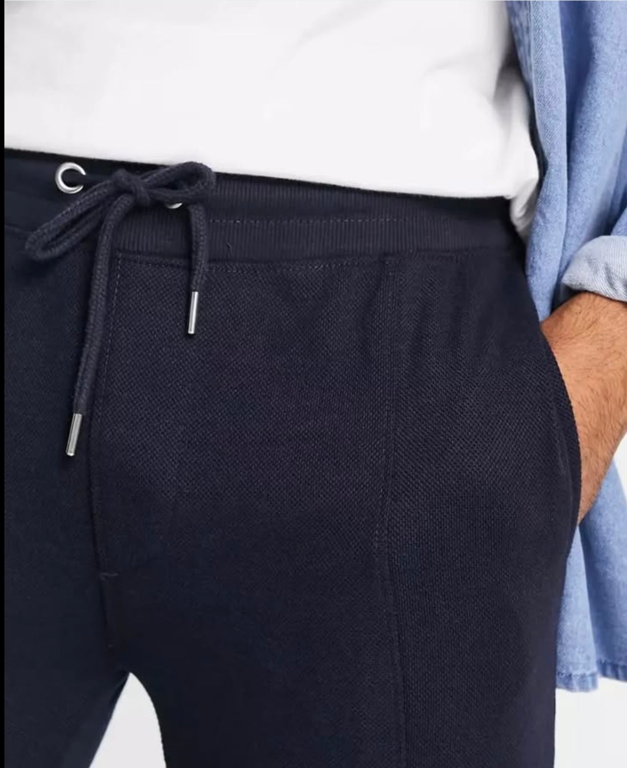 Soul Star Pique Joggers in Navy