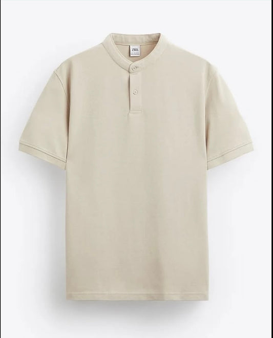 Zara Textured Pique Polo Shirt