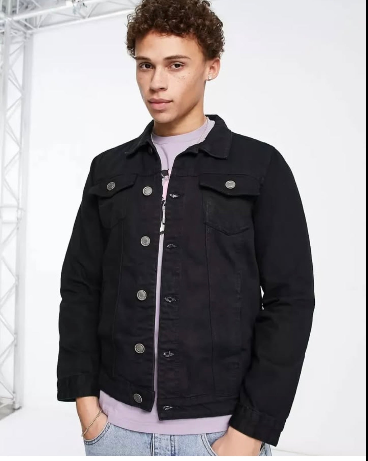 Brave Soul Regular Fit Black Denim Jacket
