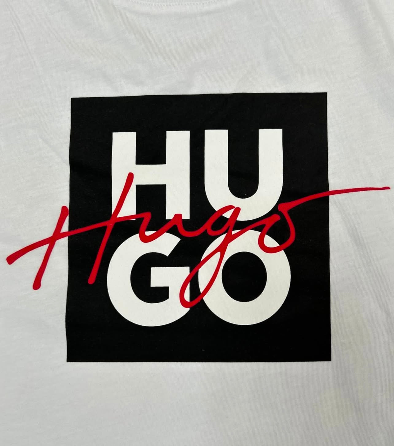H B Regular Fit T shirt in White with Script Logo