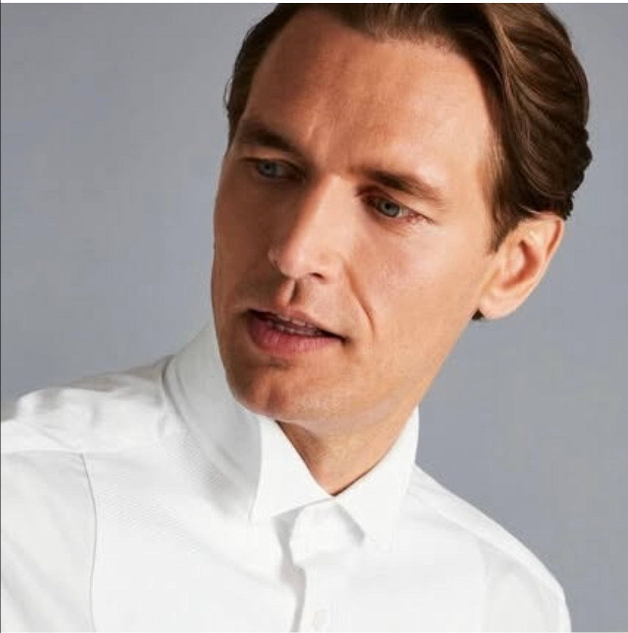 Charles Tyrwhitt Slim Fit White Egyptian Cotton Double Cuff Shirt With Wing Collar