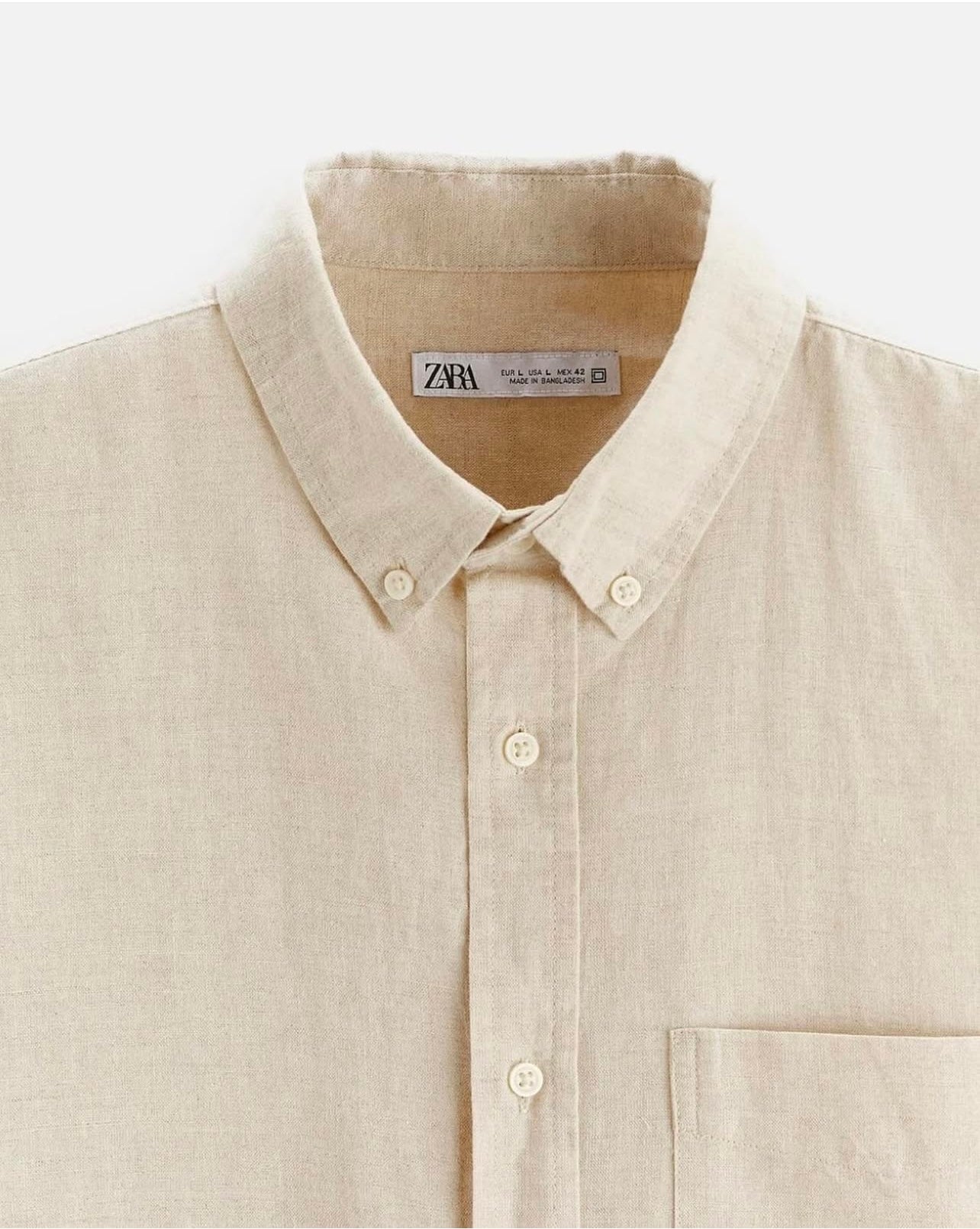 Zara Linen Shirt in Oatmeal