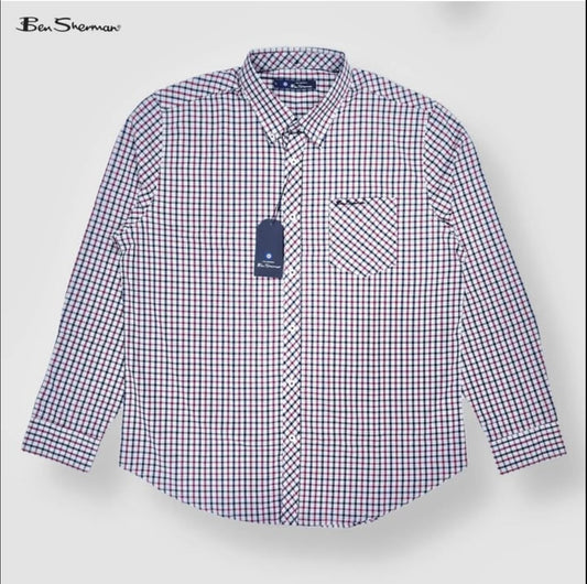 Ben Sherman Regular Fit Check Cotton Button Cuff Shirt