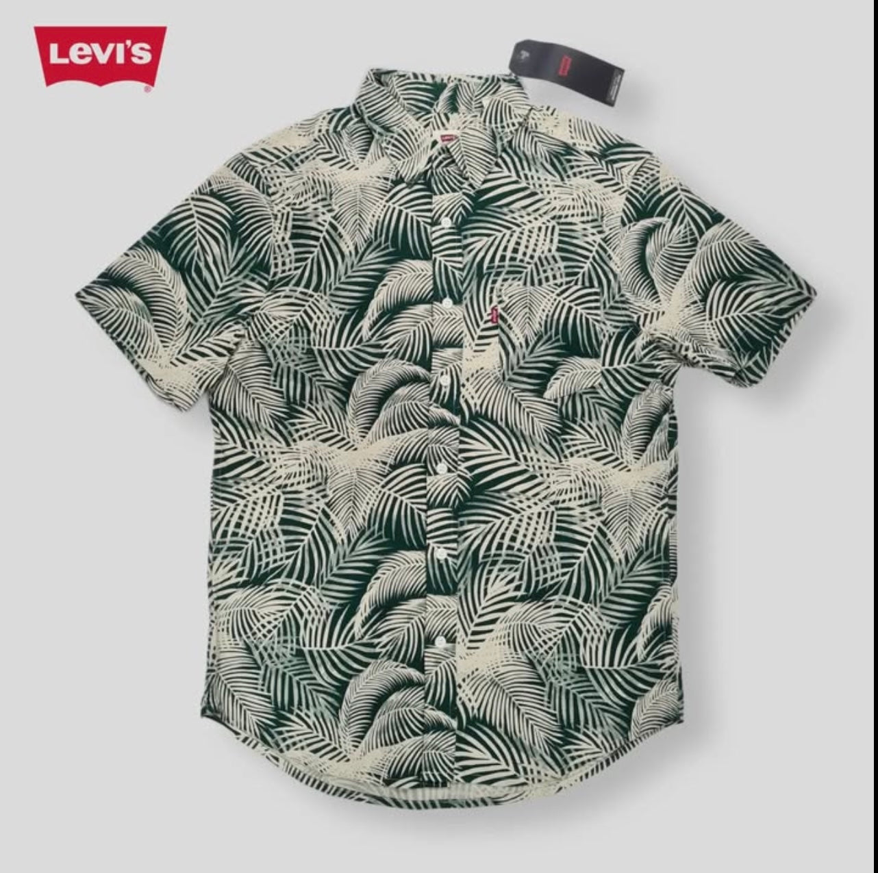 Levi’s Regular Fit Green Pattern Short Sleeve Shirt