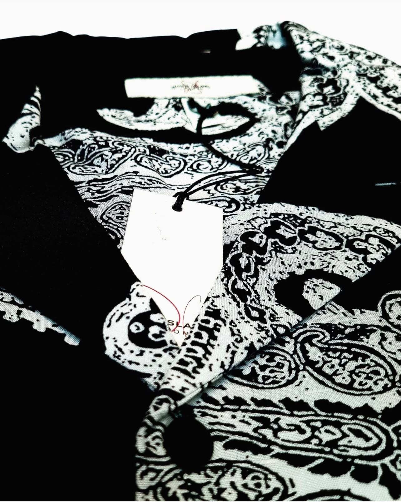 River Island Regular Fit Paisley Pattern Shirt in Black