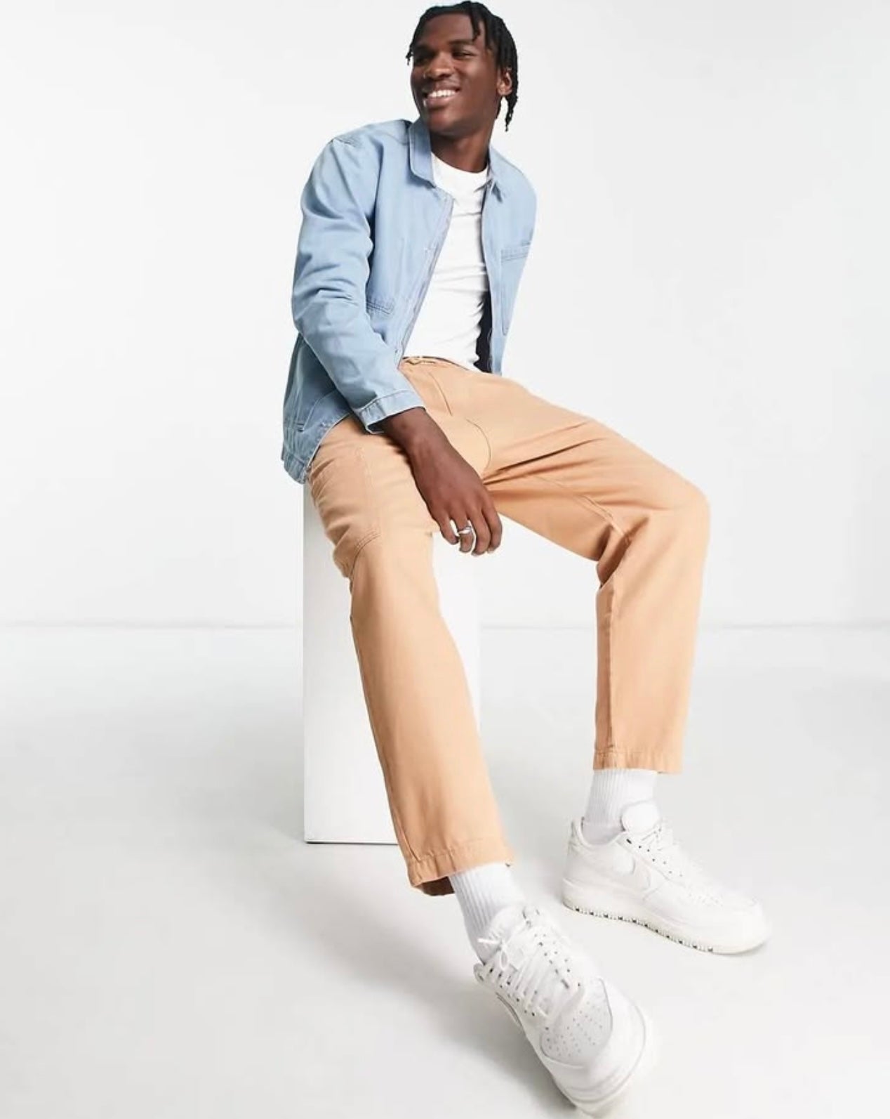 Another Influence Regular Fit Light Blue Denim 3- Pocket Jacket