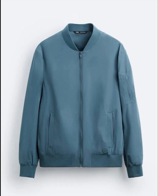 Zara Bomber Jacket in Teal Blue