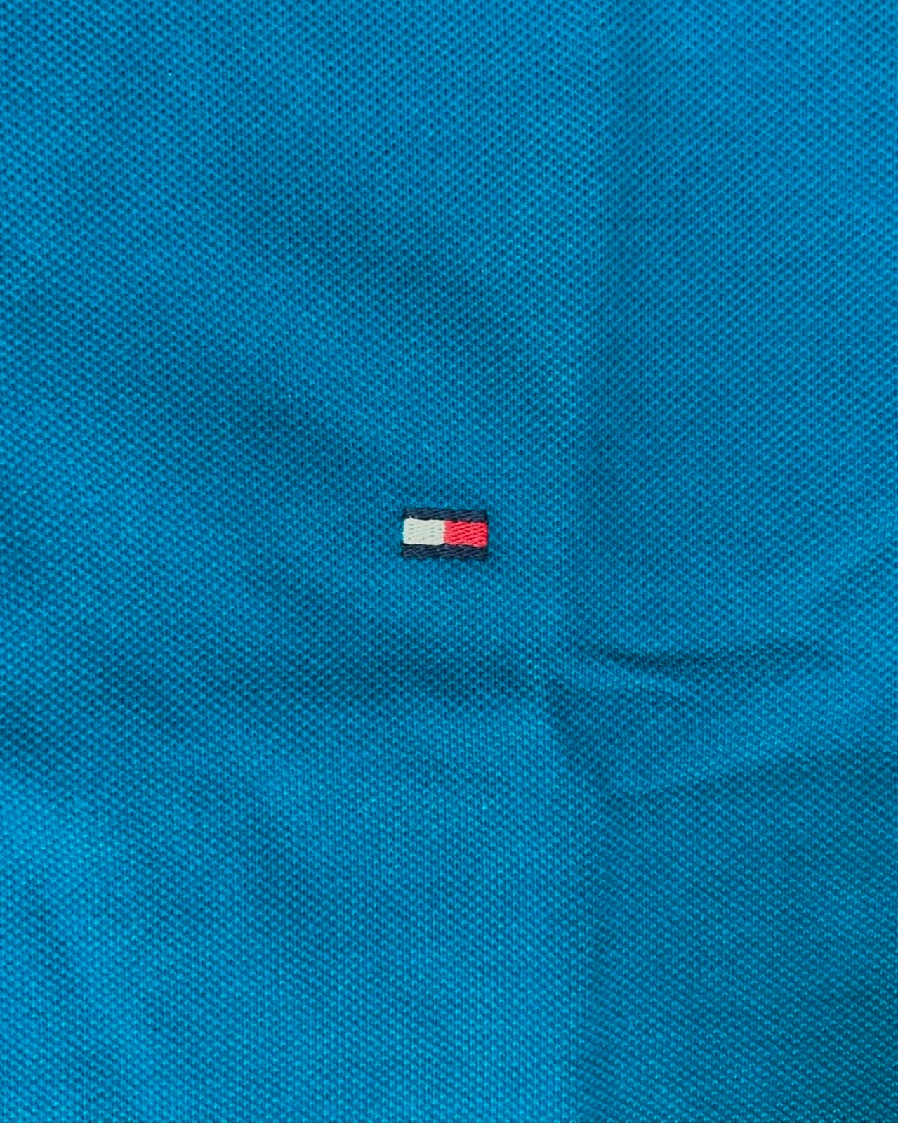 Tommy Hilfiger Slim Fit Pique Cotton Polo Shirt in Torquoise