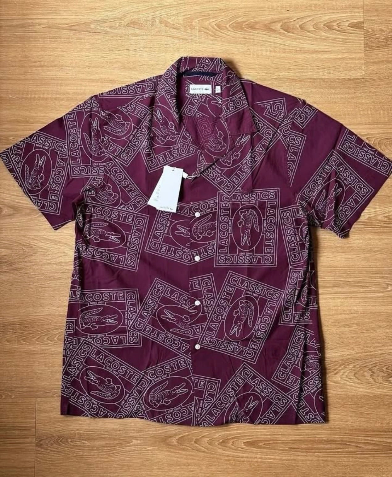 Lacoste Maroon Shirt in Pattern