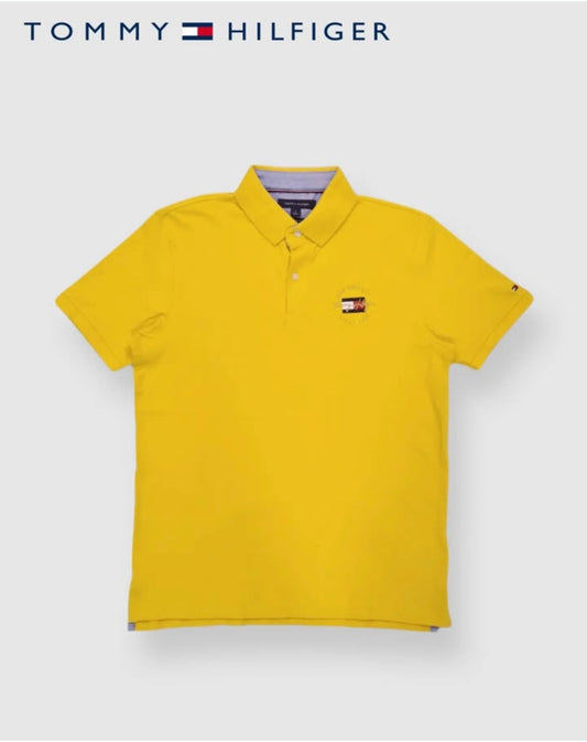Tommy Hilfiger Regular Fit Pique Polo in Yellow