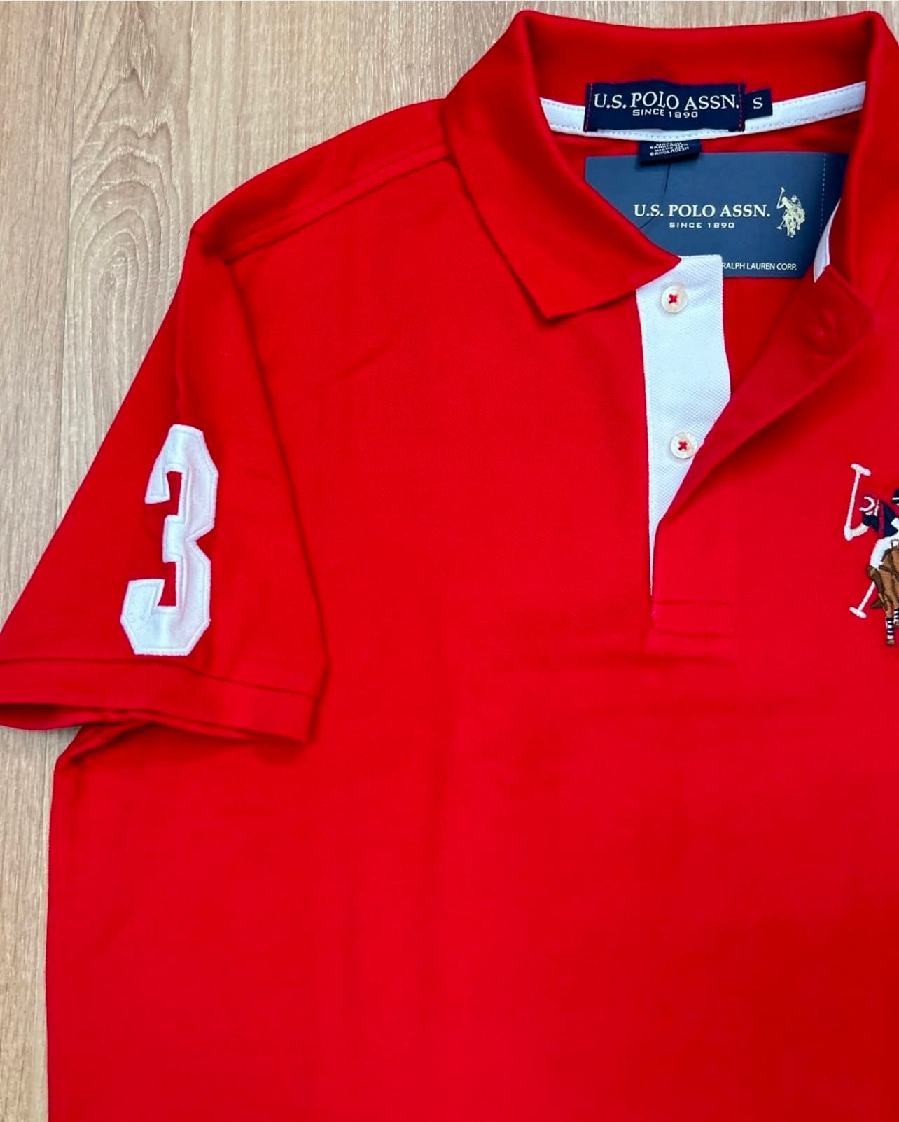 US Polo Assn Regular Fit Pique Polo Shirt in Red