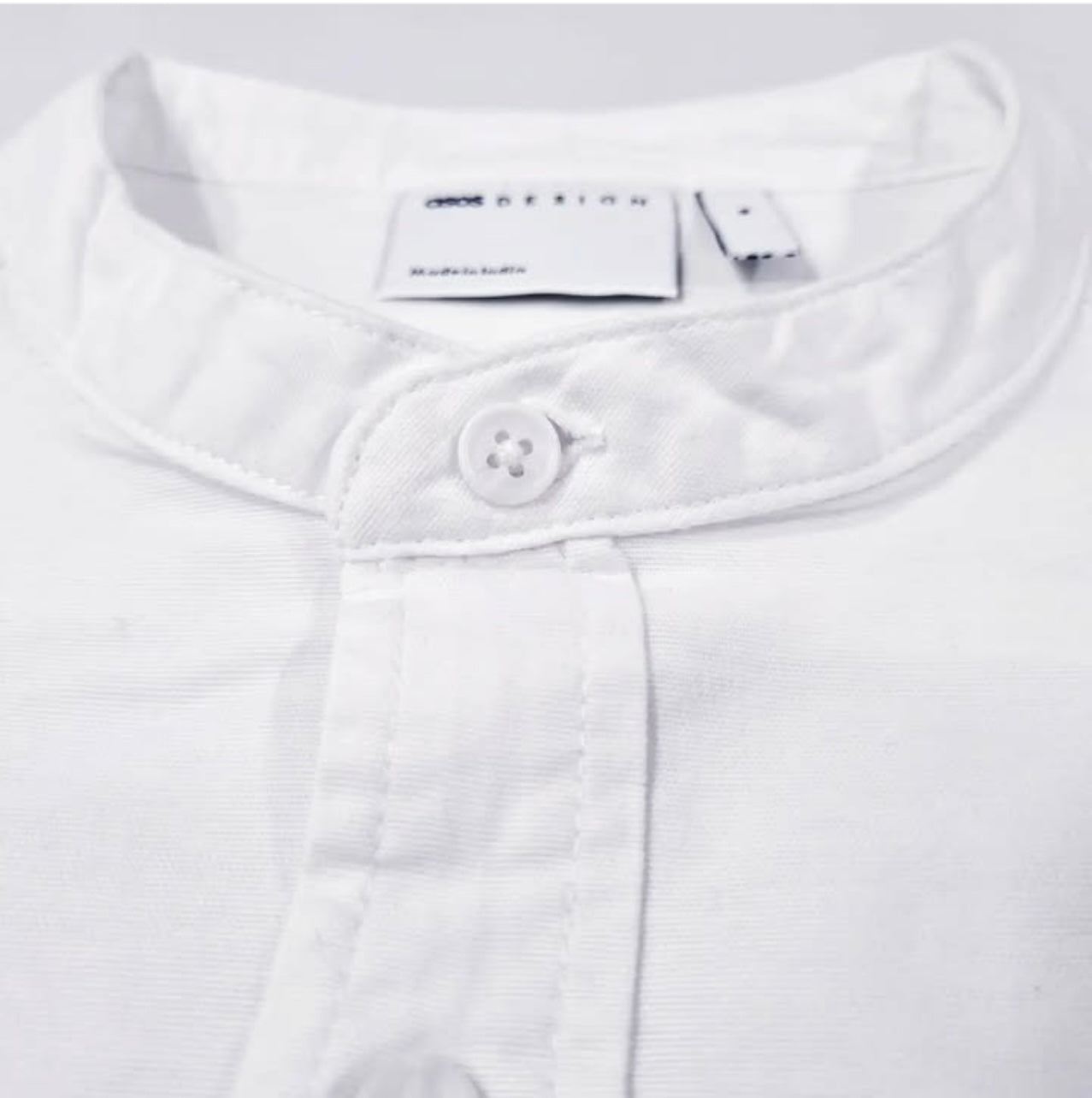 Asos Slim Fit White Oxford Cotton Short Sleeve Shirt