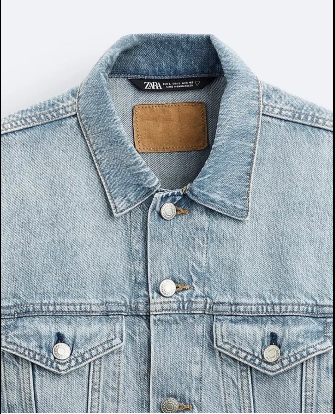 Zara Denim Jacket in Light Blue Wash