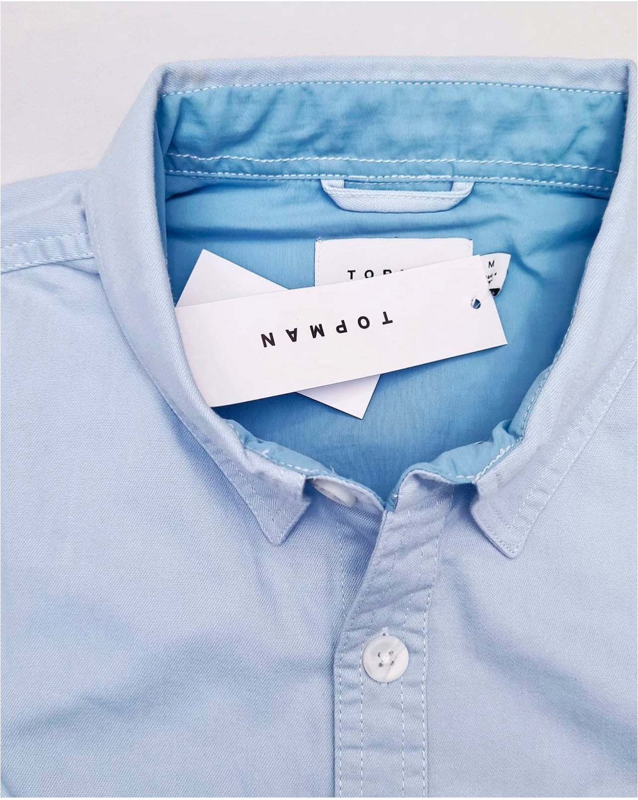 Topman Regular Fit Blue Cotton Button Cuff Shirt With Utility Pockets