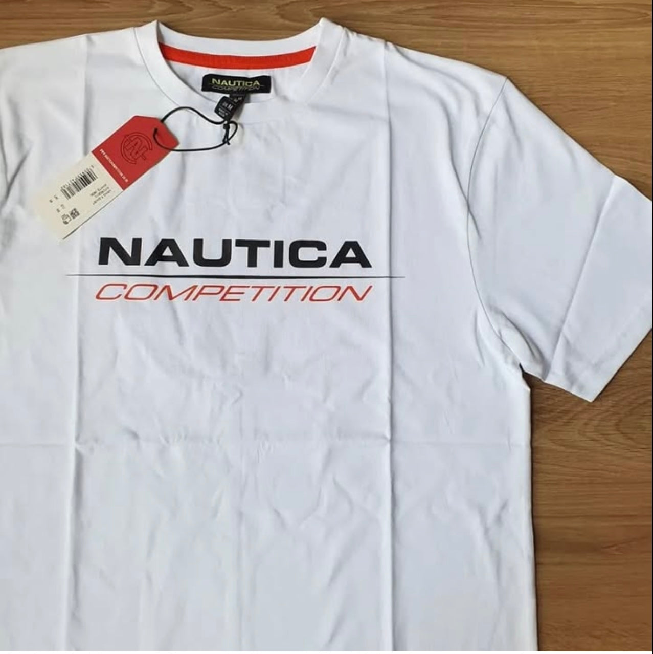 Nautica Regular Fit White Digital Print Cotton T Shirt