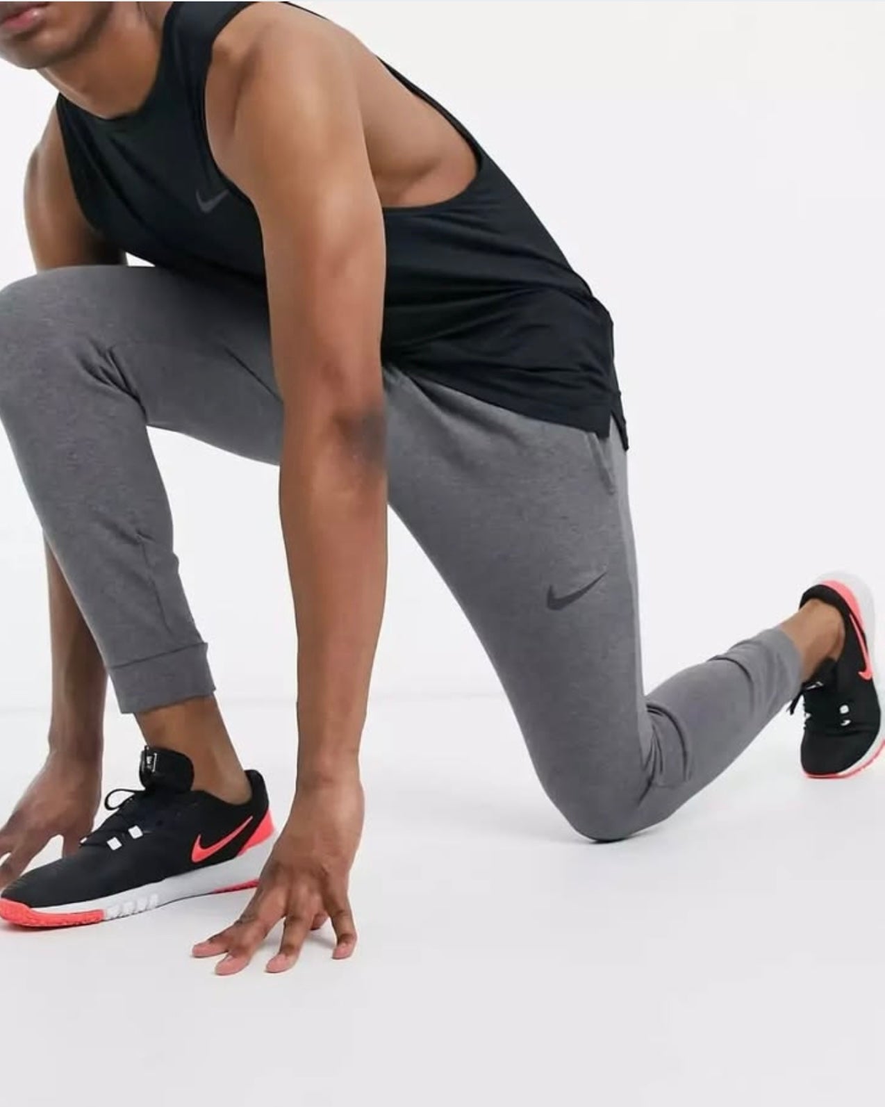 Nike Dri Fit Tapered Fleece Joggers in Dark Grey