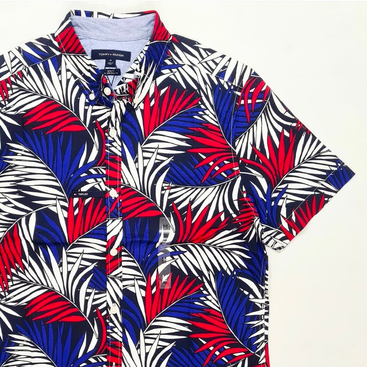 Tommy Hilfiger Slim Fit Pattern Cotton Short Sleeve Shirt