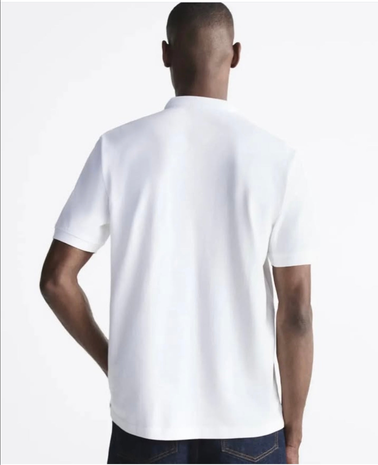 Zara Textured Pique Polo Shirt in White