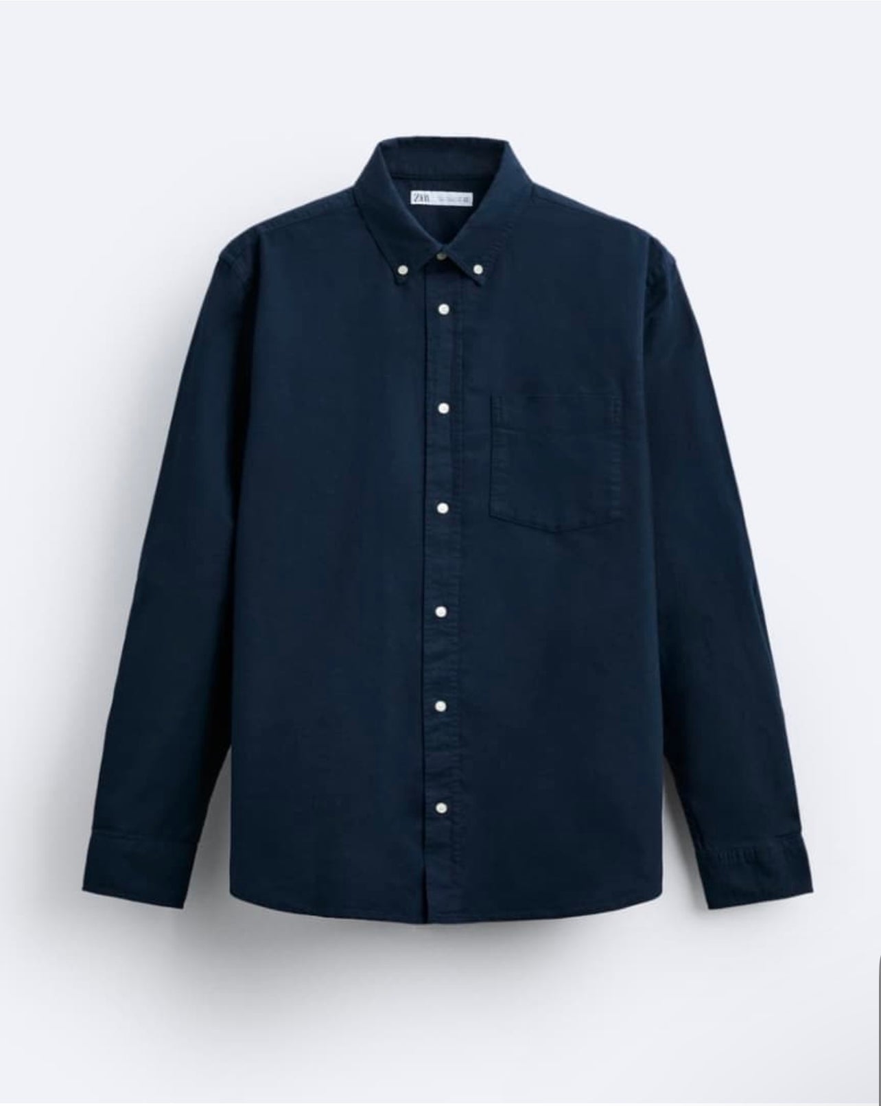 Zara Regular Fit Oxford Cotton Shirt in Navy