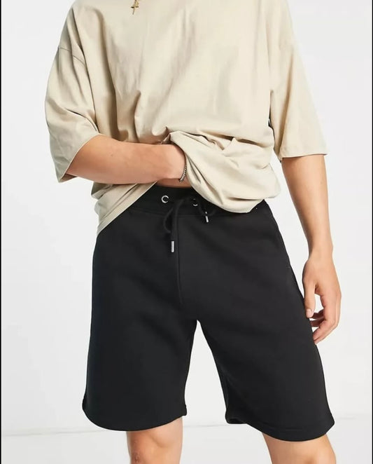 DTT Slim Fit Jersey Shorts in Black