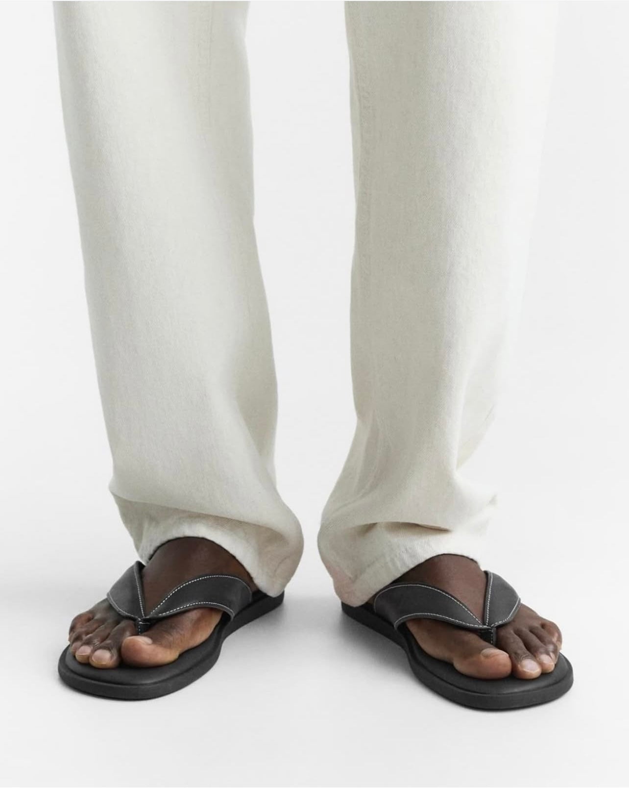 Zara Leather Sandal in Black