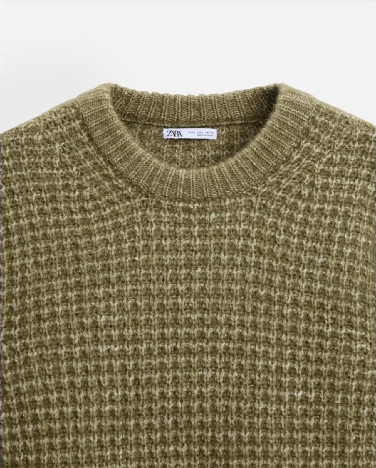 Zara Check Textured Sweater